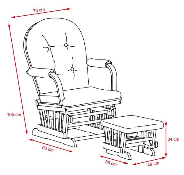 Fotoliu confortabil de relaxare cu taburetTreviso, maro închis