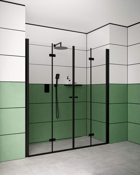 Deante Round, raft de perete 431 mm, negru mat, DEA-ADR_N511