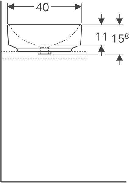 Geberit Variform lavoar 55x40 cm ovale de blat alb luciu 500.774.00.2