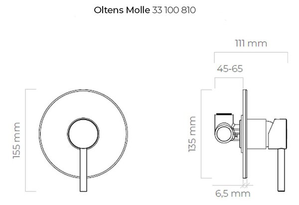Oltens Molle baterie de duș ascuns auriu periat 33100810