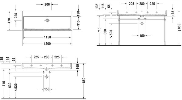 Duravit Vero Air lavoar 120x47 cm dreptunghiular mobilier alb luciu 2350120070