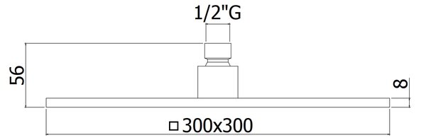 Paffoni Level cap de duș 30x30 cm pătrat crom ZSOF078CR