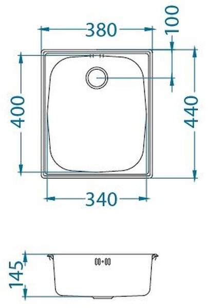 Alveus Basic chiuveta din otel 44x38 cm oţel 1082195