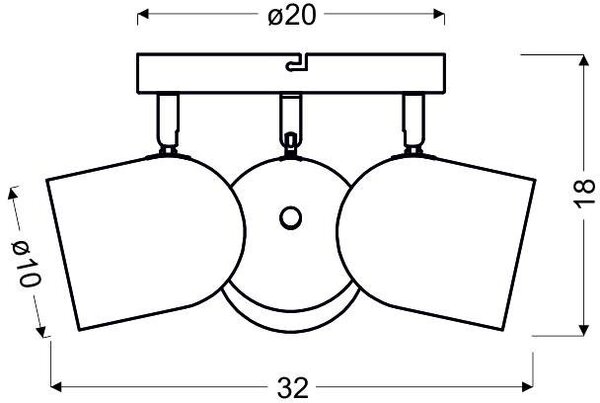 Candellux Azuro lampă de tavan 3x40 W gri 98-63236