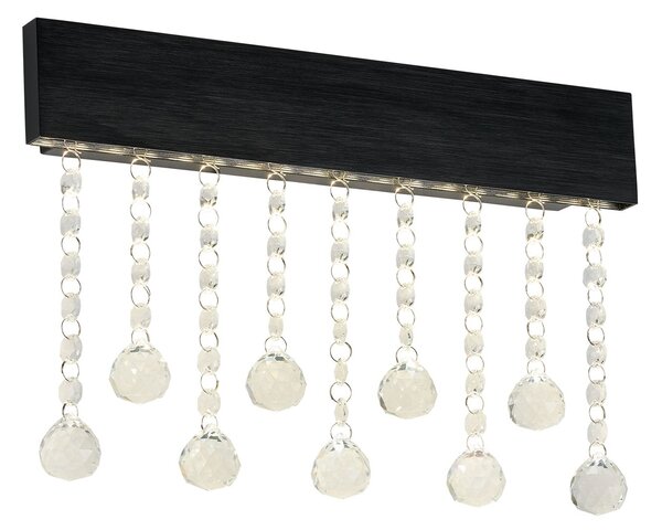 Aplică LED Klausen Royalty AP1 12W 4000K, 34.6x20x4.5 cm, Design Modern Negru Sticlă, Iluminat Interior Elegant, Eficiență Energetică Ridicată