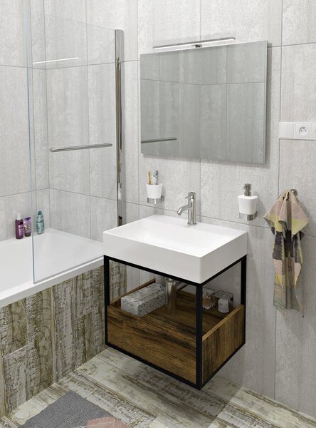 Sapho Sapho, dulap lavoar SKARA 59x49,5x46,5cm, stejar negru mat/collingwood (CG002), CG002-1919