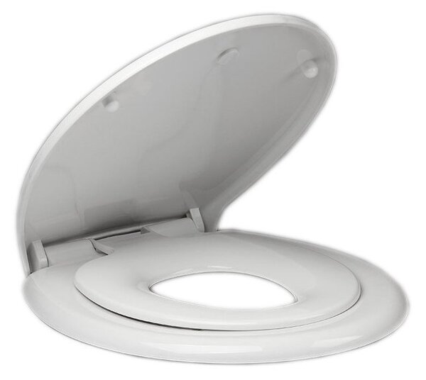 Aqualine Aqualine, Scaun de toaleta pentru copii integrat intr-un scaun de toaleta clasic, Soft Close, alb, FS125