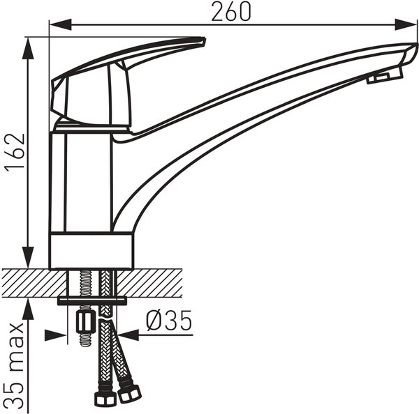 Ferro Metalia 56 baterie bucătărie pe picior crom 56091.0
