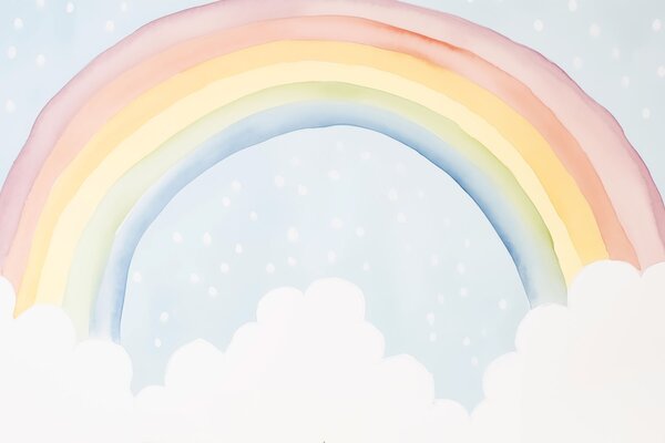 Tapet Curcubeu, Fototapet Pentru Copii, Rainbow pentru copiilor, w03924 : Uwalls.ro
