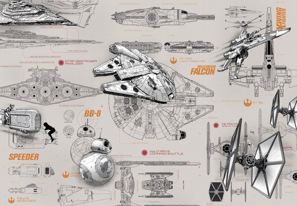 Fototapet 8-493 Star Wars Blueprints