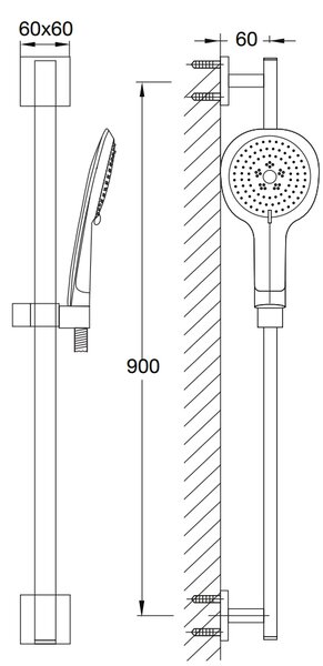 Steinberg 120 set de duș perete crom 1201621