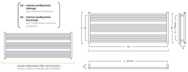 Instal Projekt Stick Level calorifer de baie decorativ 55.5x100 cm alb STIL-100/60BZN