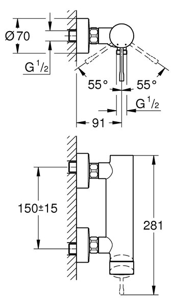 Grohe Essence baterie de duș perete SuperSteel 33636DC1