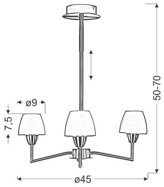 Candellux Togo lampă de tavan 3x40 W alb-nichel 33-10639
