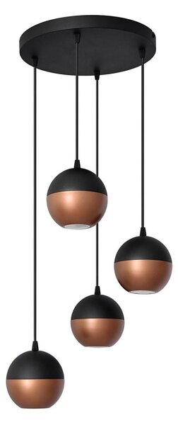 Lustră LED pe cablu MIDWAY 4xGU10/4,8W/230V negru/cupru