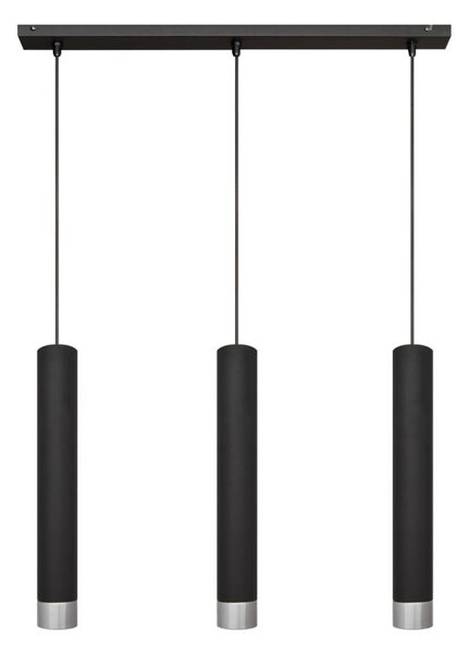 Lustră LED pe cablu TUBA 3xGU10/4,8W/230V negru/crom lucios