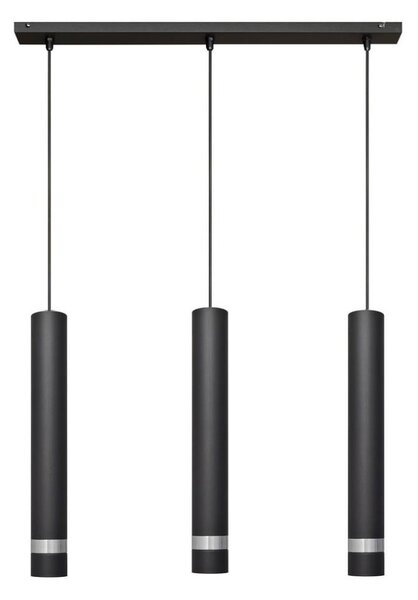 Lustră LED pe cablu TUBA 3xGU10/4,8W/230V neagră/crom