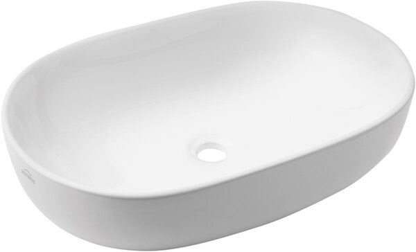 Invena Korfu lavoar 60x42 cm ovale de blat alb luciu CE-34-001