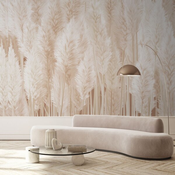 Tapet Iarbă de pampas în tonuri de bej, Fototapet Natură, w09126 : Uwalls.ro