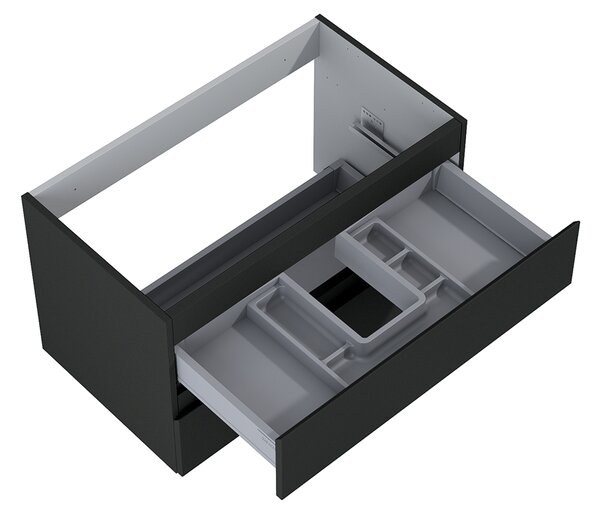 Oltens Vernal dulap 80x45.6x47 cm sub chiuveta pe perete negru mat 60001300