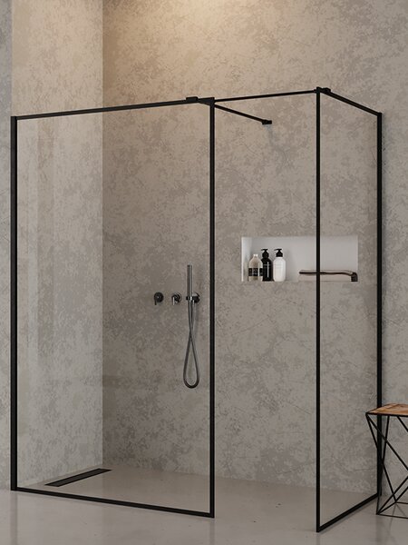 New Trendy New Modus Black cabină de duș 130x90 cm dreptunghiular negru mat/sticlă transparentă EXK-0286