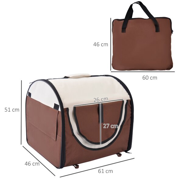 PawHut Geantă de Transport pentru Câini și Pisici, Spațioasă și Confortabilă, 61x46x51cm | Aosom Romania