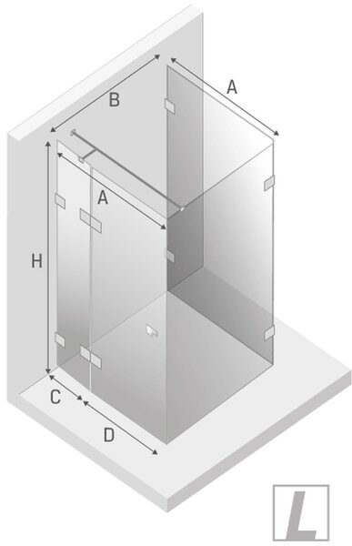 New Trendy Eventa cabină de duș 90x90 cm pătrat crom luciu/sticlă transparentă EXK-0202