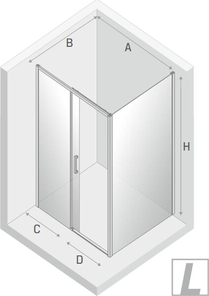 New Trendy Prime cabină de duș 110x90 cm dreptunghiular crom luciu/sticlă transparentă D-0300A/D-0124B