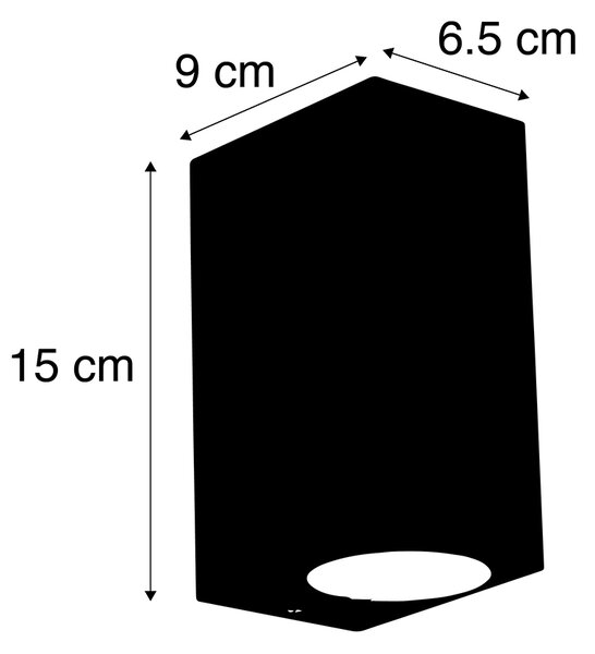 Set de 2 aplice moderne negre cu 2 lumini IP44 - Baleno