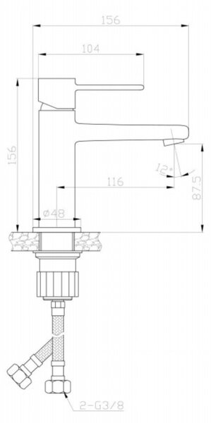 Invena Glamour baterie lavoar stativ auriu BU-02-009