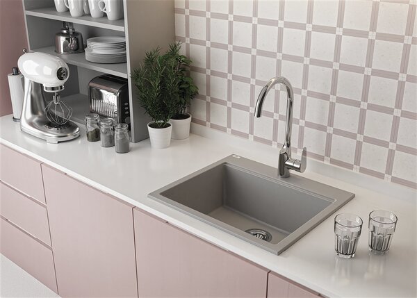 Laveo Tau chiuvetă din granit 57x50 cm bej SBT410Y