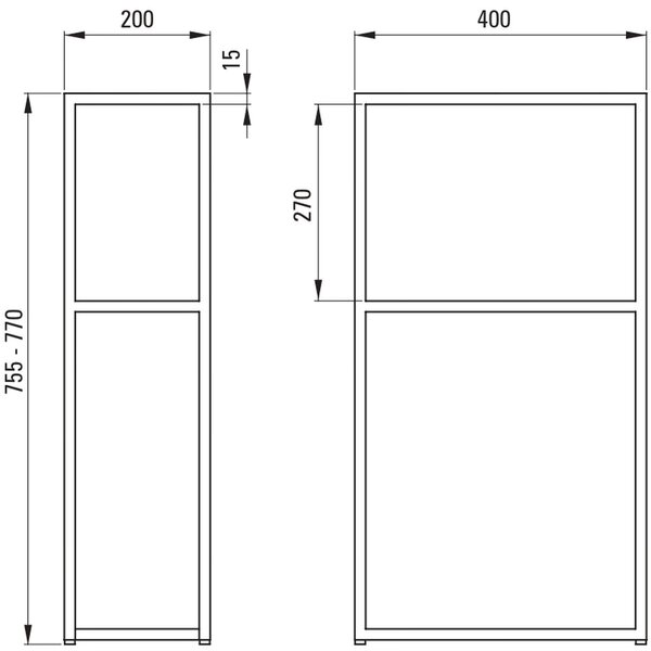Deante Correo dulap 20x40x77 cm negru CKC_N20A