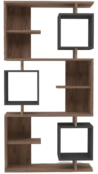 Biblioteca Idalia culoare nuc si antracit 172 cm