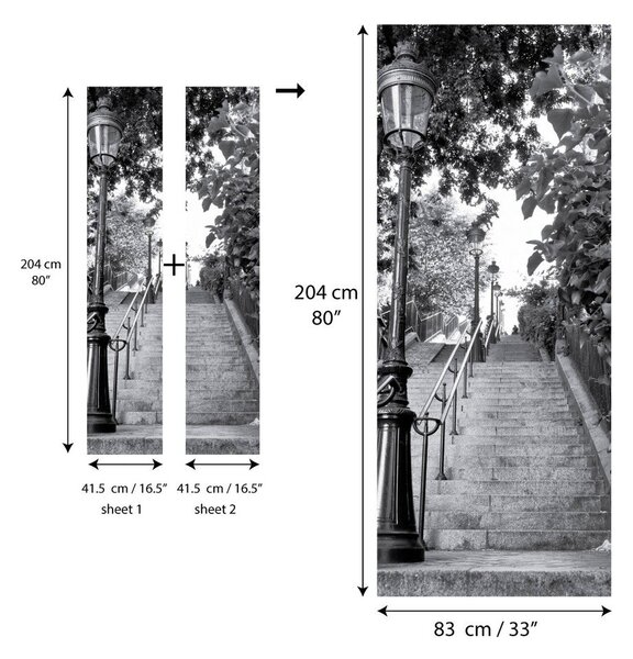 Autocolant pentru ușă Ambiance Parisian Stairs