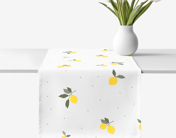 Goldea napron de masă 100% bumbac - lămâie 35x140 cm