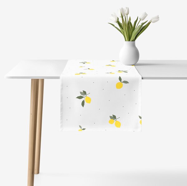 Goldea napron de masă 100% bumbac - lămâie 35x140 cm