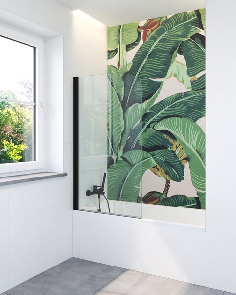 Hagser Anke paravan cadă 70 cm o piesă negru mat/sticlă transparentă HGR50000023