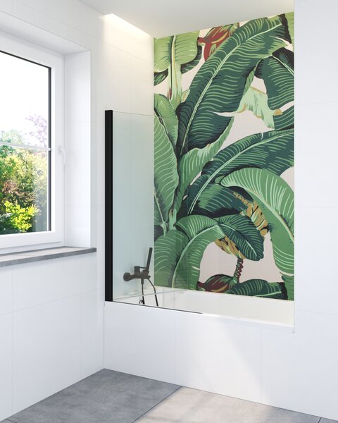 Hagser Anke paravan cadă 70 cm o piesă negru mat/sticlă transparentă HGR50000023