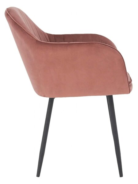 Scaun ZIRKON, roz/negru, stofa catifelata/metal, 56x55x82 cm