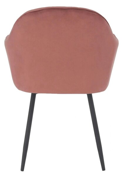 Scaun ZIRKON, roz/negru, stofa catifelata/metal, 56x55x82 cm