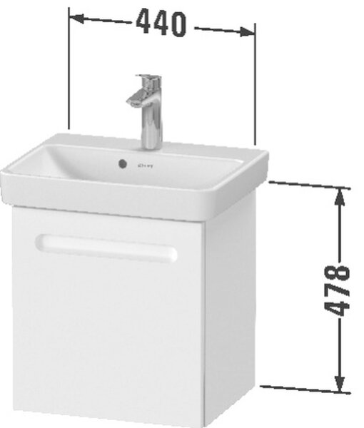 Duravit No. 1 dulap 44x38.6x47.8 cm sub chiuveta pe perete grafit N14267L49490000