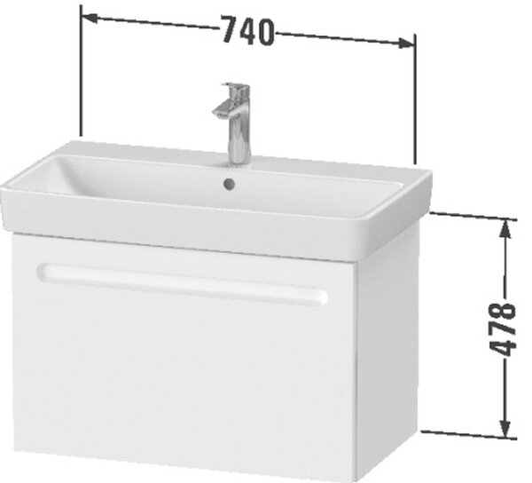 Duravit No. 1 dulap 74x42.6x47.8 cm sub chiuveta pe perete grafit N14383049490000