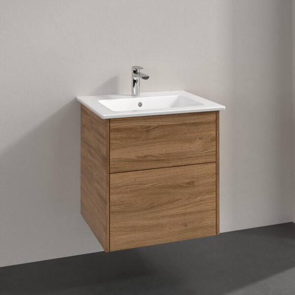 Villeroy & Boch Finero lavoar cu dulap și oglindă 60 cm stejar S00300RHR1