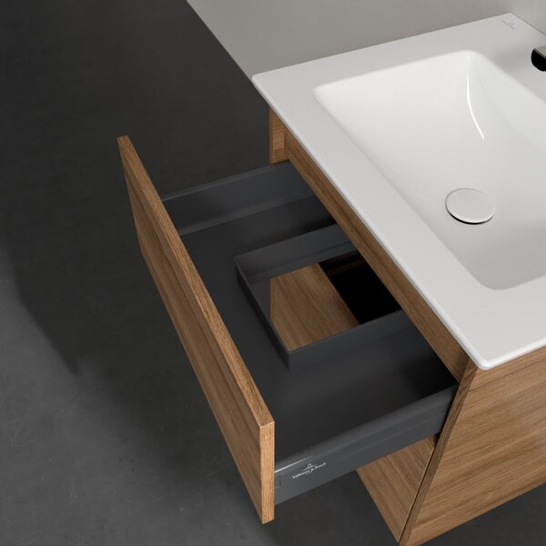 Villeroy & Boch Finero lavoar cu dulap și oglindă 60 cm stejar S00300RHR1