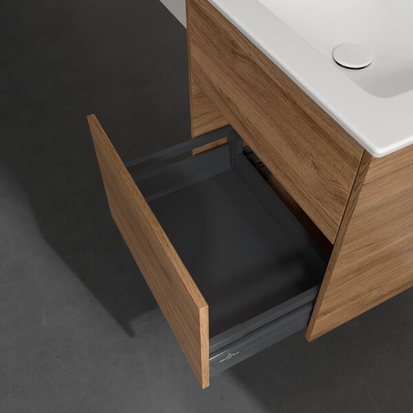 Villeroy & Boch Finero lavoar cu dulap și oglindă 60 cm stejar S00300RHR1