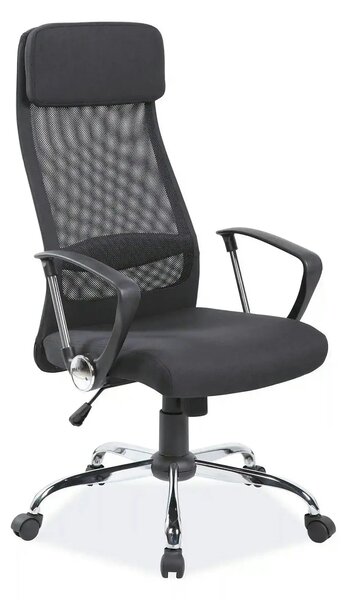 Scaun de birou Q-345, negru, stofa mesh/metal/plastic, 62x49x118/128 c