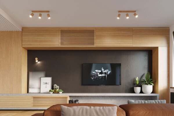 Sollux Lighting Berge lampă de tavan 2x40 W crom-maro SL.0702