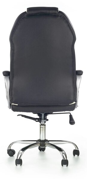 Scaun de birou BARTON, negru/alb, piele ecologica perforata, 64x68x115