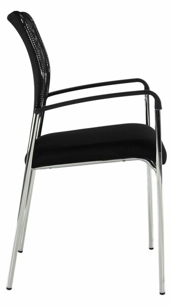 Scaun conferinta UMUT, negru/crom, plasa/metal, 54x56x82 cm