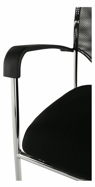 Scaun conferinta UMUT, negru/crom, plasa/metal, 54x56x82 cm
